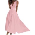 thumbnail image 1 of AherBiu Formal Dresses for Women Sleeveless Deep V Neck Ruched Flowy Evening Party Cocktail Maxi Dress, 1 of 5