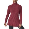 thumbnail image 1 of AherBiu Womens Sweater Tops Long Sleeve Turtleneck Ribble Knit Slim Pullover Tunic Sweaters Shirt Blouse, 1 of 5