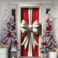 thumbnail image 1 of Qiulaii Rideau de Porte de Noël avec Design Festif de Nœud - Polyester Durable Décoration de Fête pour Porte Intérieure 35*71 Po, 1 of 8