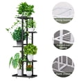 thumbnail image 3 of 5 Tier Metal Plant Stand Holder,Adjustable Multiple Flower Pot Holder Shelves, Planter Shelf Display Rack Storage Organizer for Balcony Garden Indoor Outdoor Corner(Dark Grey), 3 of 5