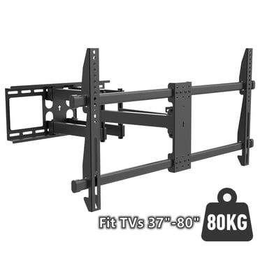 Support Mural pour Téléviseur à Mouvement Complet pour Téléviseurs de 37 à 80 Po jusqu'à 176 Lb et VESA Max 800x400 mm, Support Mural Robuste pour Téléviseur avec Bras Articulé, Inclinaison ±15° et Pivotement ±60°, Extension Max 540 mm