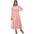 thumbnail image 2 of Bimba Robe Maxi Longue Décontractée en Coton pour Femme à Taille Smockée, 2 of 8
