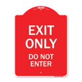 thumbnail image 1 of SignMission A-DES-RW-1824-24035 18 x 24 Po. Panneau de la Série Designer - Sortie Seulement Ne Pas Entrer, Rouge et Blanc, 1 of 1