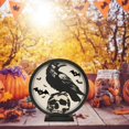 thumbnail image 1 of WHEANG Halloween Decorations Indoor Glass Globe 6.3" Battery Operated LED Lights With Bat Pattern Black Halloween Decor For Table Home, 1 of 5