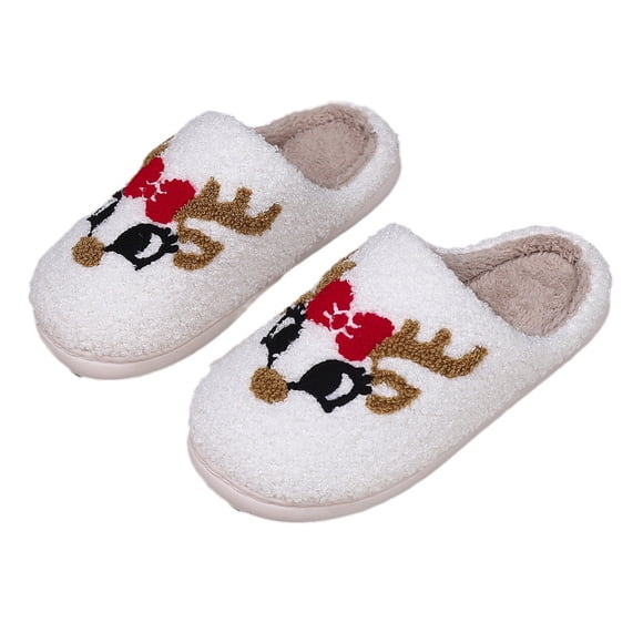 WRKEKC Clearance Women Christmas Deerlet Slipper Concise Office Stylish Winter Santa Claus Slippers for Girls Women