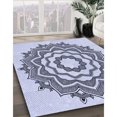 thumbnail image 3 of Ahgly Tapis Rond Lavable en Machine Intérieur Transitionnel Bleu Lavande, 6 Pieds Rond, 3 of 7