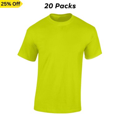 Radyan Best Hi-Vis Short Sleeve Safety T-Shirt, 20 Pack - 100% Polyester, Size: Adult