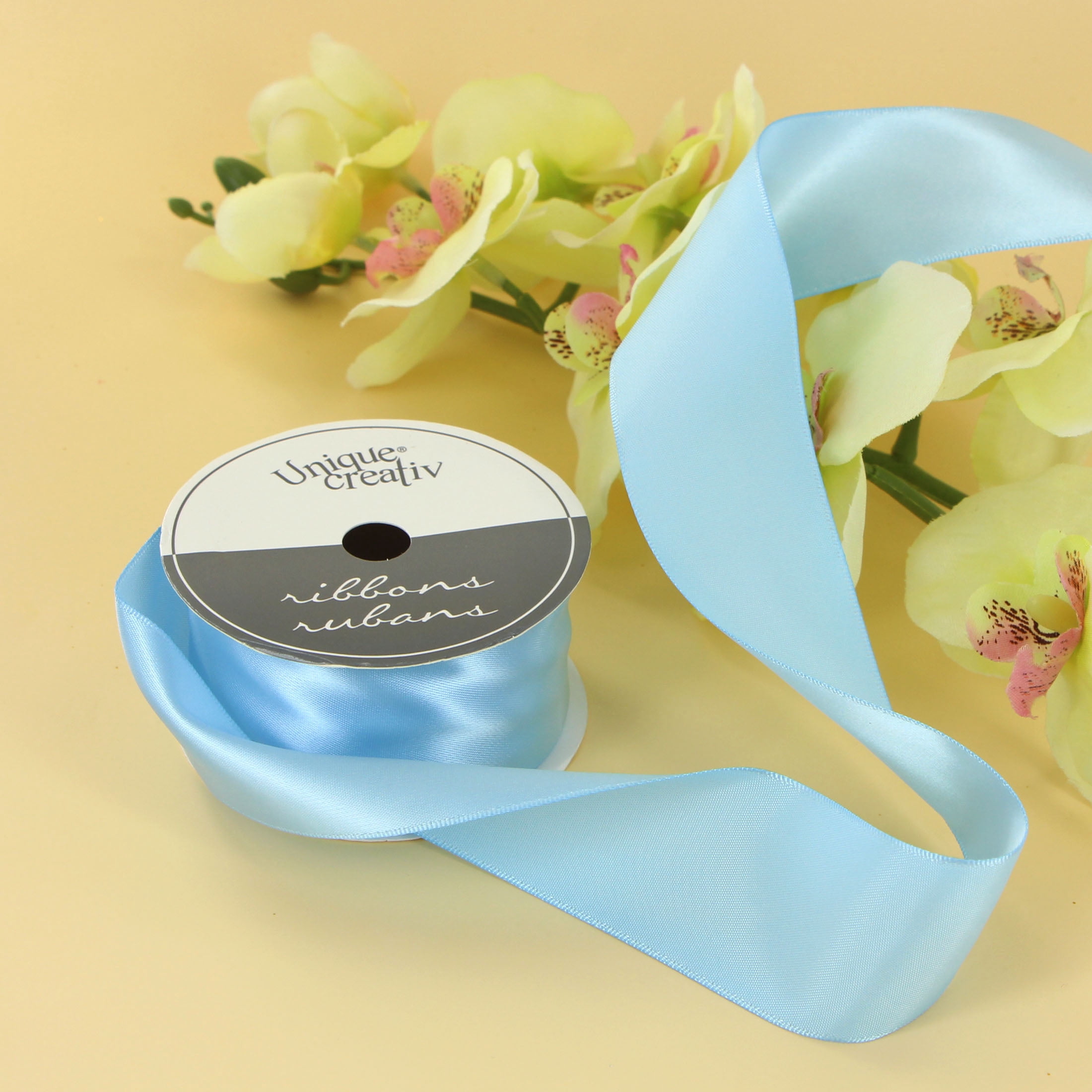 UNIQUE CREATIV Satin Ribbon bleu 38 mm (1.5 in) × 3.65 m (1½ in × 4 yd), 3.66 m (12 ft)