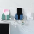 thumbnail image 4 of Wall Mount Cell Phone Holder Adhesive Wall Cell Phone Holder Charging Stand and Remote Control Stand Cell Phone Charger Outlet Pocket  Deck Storage Box for Home Bedroom Bathroom, 4 of 17
