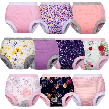 BIG ELEPHANT Baby Girls Potty Training Pants, Toddler Cotton Soft Training Underwear, 5T