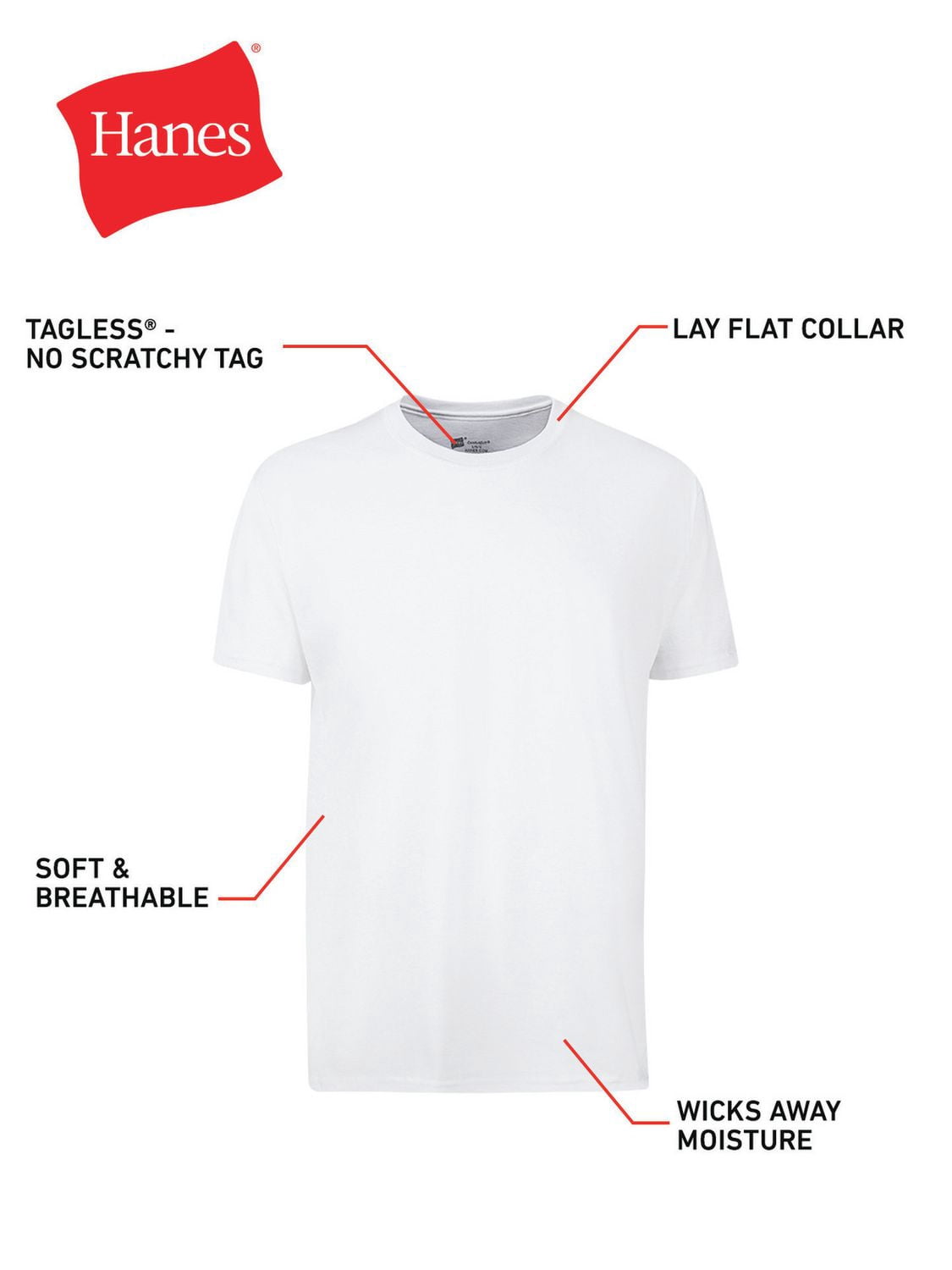 Hanes Men's 3 Pack ComfortBlend Crew T-shirts