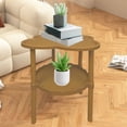 thumbnail image 4 of Four Leaf Sofa Side Table, EDHITNR Mobile Rolling Storage Snack Table, Double Layer Open Shelf Small Coffee Table for Living Room Bedside, 4 of 6