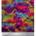 thumbnail image 1 of Soimoi Purple Rayon Fabric Giraffe,Leopard & Horse Animal Print Sewing Fabric BTY 42 Inch Wide, 1 of 3