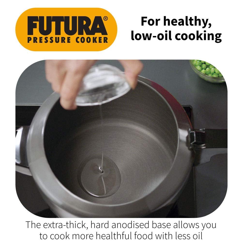 FUTURA 圧力鍋 FP30 3リットル ガス IH 可能 Futura Black Aluminium Pressure Cooker 3 Liters | Hard Anodised