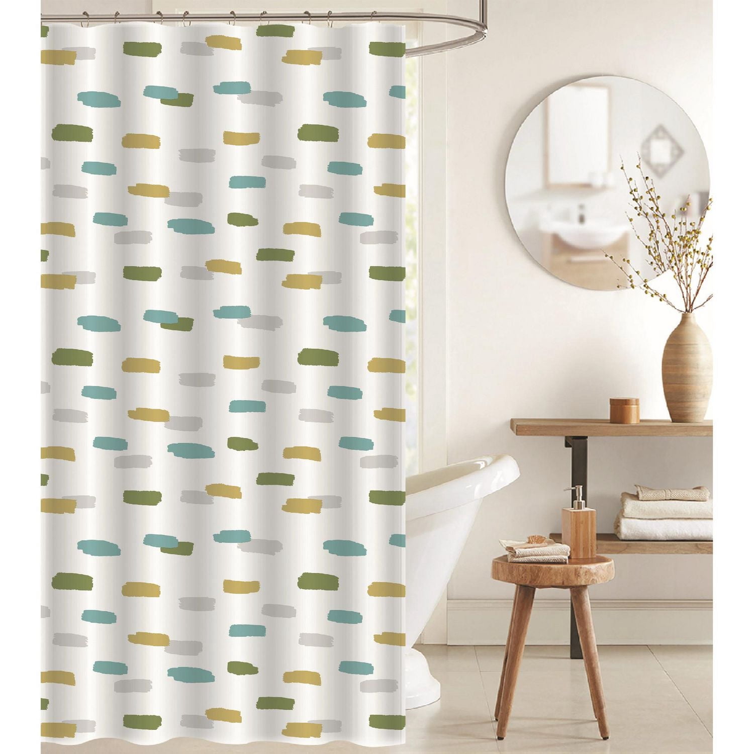 IH Casa Decor Peva Shower Curtain Avec 12 Hameçons En Polyresin Hyphen