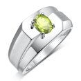 thumbnail image 3 of RYLOS Men's Rings 14K White Gold Ring Classic Solitaire 7X5MM Oval Shape Gemstone Designer Band Peridot August Birthstone Rings For Men Size 13, 3 of 7