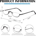 thumbnail image 3 of Viseng Half Frame Reading Glasses for Women Men Slim Half Moon Lens Readers Metal Semi Rimless Eyewear, 3 of 5