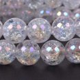 thumbnail image 3 of Bracelet Extensible en Perles Rondes de 8 mm en Quartz Naturel Clair Aqua Aura Craquelé 7 Pouces, 3 of 3