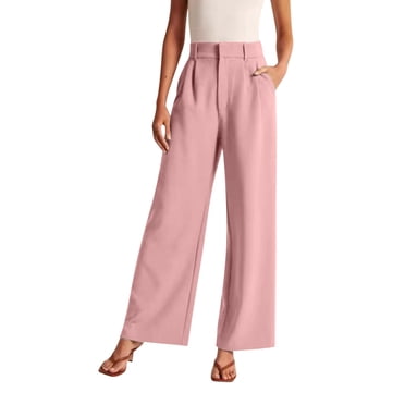 Kcodviy Women Wide Leg Pants Casual Pants Women Plus Size for Women Work Business Womens Casual Dress Pants with Pockets Casual High Waisted Dress Pants Flowy Trousers office