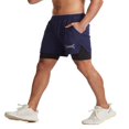 thumbnail image 4 of Men Double Layer Sport Shorts Quick Dry Gym Athletic Workout Shorts with Pockets, 4 of 8