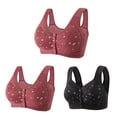 thumbnail image 1 of Bigersell Soutiens-gorge Rehausseur pour Femmes, Lot de 3 Soutiens-Gorge de Sport Style R-76, Bonnets Souples Respirants, Lot de Soutiens-Gorge R-76-wine, 1 of 9