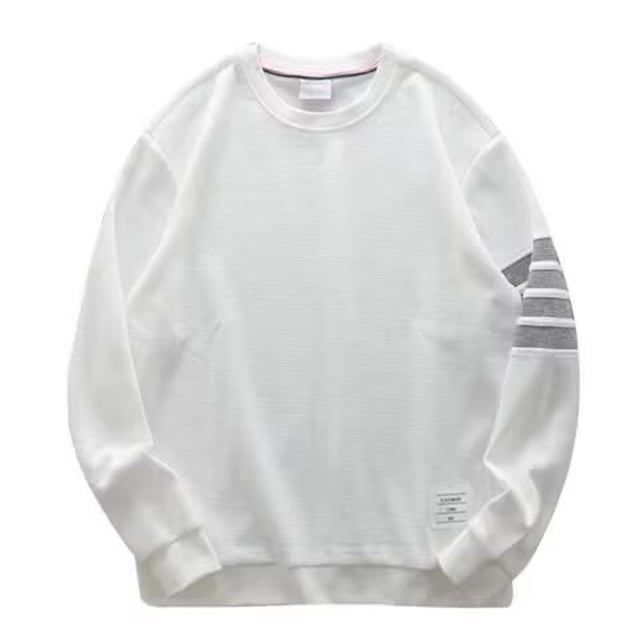 Chandail Sans Capuche pour Homme, Décontracté, Uni, Manches Longues, Col Rond, Haut Mode, Confortable, Respirant, Doux, Chandail à Enfiler pour Homme