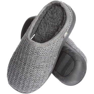 Pupeez Pantoufles Garçons Roxoni, Pantoufle Mocassin en Suède Gris avec Mousse Mémoire