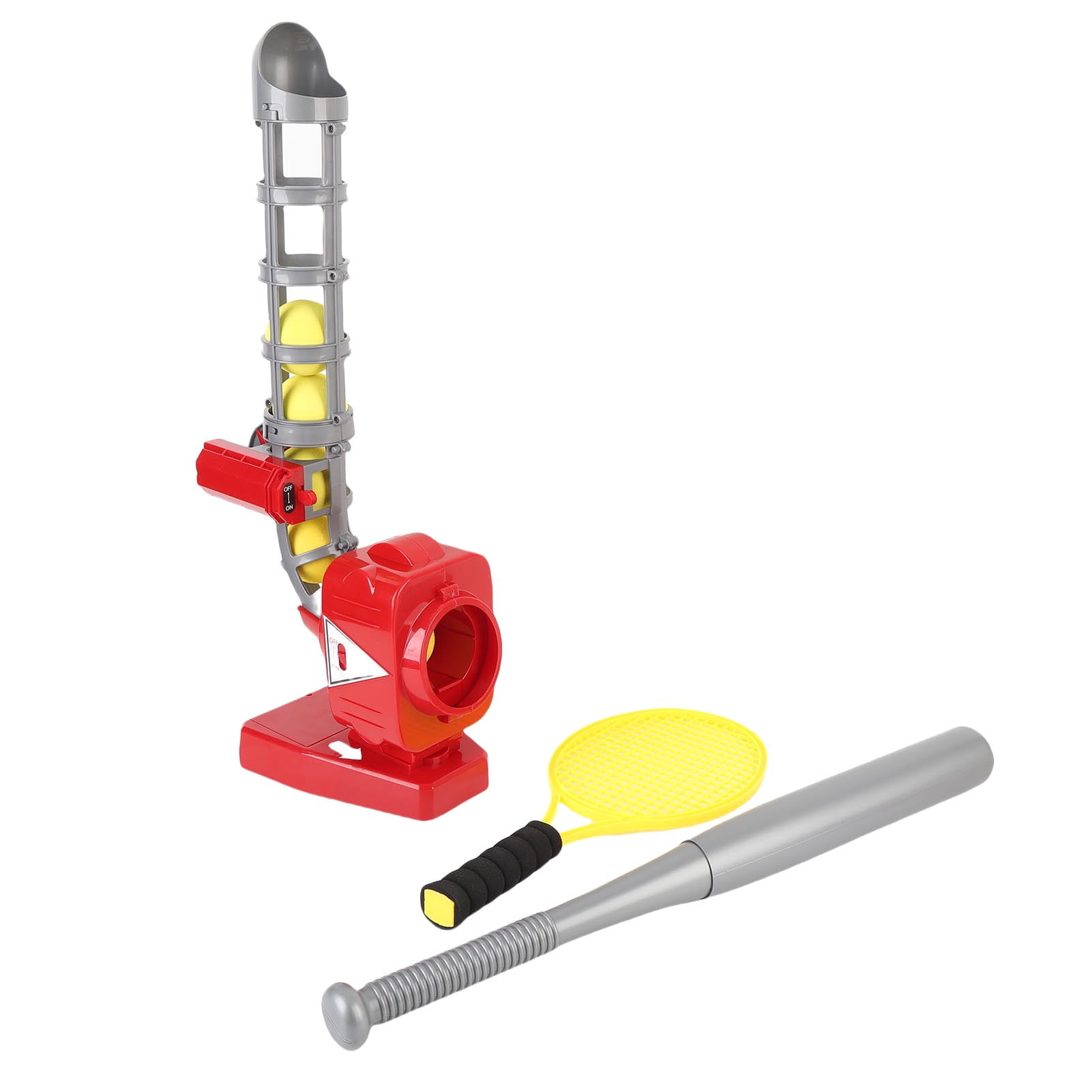 Machine à Lancer de Baseball, Lanceur de Baseball Tennis 2 en 1 avec Batte Rétractable Raquette de Tennis Élastique Garçons Filles Jeu de Sports Intérieur Extérieur