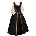 thumbnail image 2 of LSLJS Women Fall Winter Gothic Retro Floral Print Ball Gowns Gowns Two-Piece Dress, Gothic Dress, 2 of 5