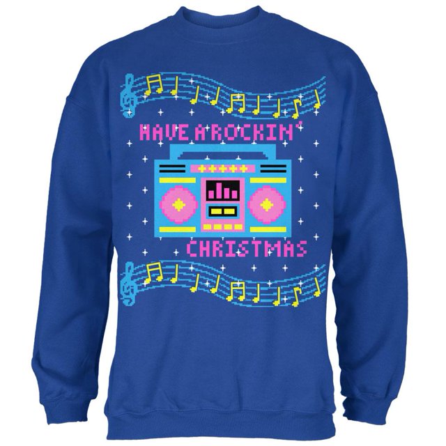 Chandail Rétro Boombox Musique « Have a Rockin' Ugly Noël Sweater » pour Homme