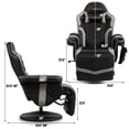 thumbnail image 2 of Goplus Massage Gaming Recliner Reclining Racing Chair Swivel Gray, 2 of 10