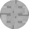 thumbnail image 1 of Ahgly Company Tapis Rond Lavable en Machine Intérieur Transitionnel Gris Argenté, 5 Pieds Rond, 1 of 7