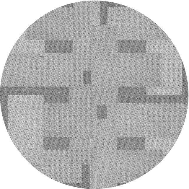 Ahgly Company Tapis Rond Lavable en Machine Intérieur Transitionnel Gris Argenté, 5 Pieds Rond