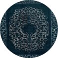 thumbnail image 1 of Ahgly Company Tapis d'Intérieur Ronds Abstraits Vert Sarcelle Profond, Tapis de Zone Abstraits, 3 Pieds Rond, 1 of 6