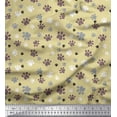thumbnail image 1 of Soimoi Beige Rayon Crepe Fabric Paw Dog Printed Craft Fabric by the Yard 46 Inch Wide, 1 of 3