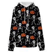 WZXFASHION Women Oversized Sweatshirts Halloween Hoodie Hat Hoodie Long Sleeve Hoodies Casual Sweaters With Pockerts Sale Clearance 2025 designer pullover sweater