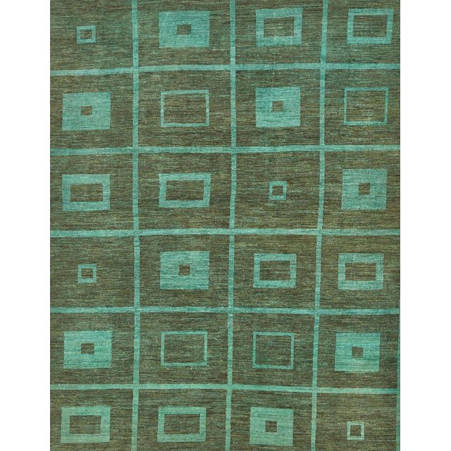 Ahgly Company Indoor Rectangle Abstract Army Green Abstract Area Rugs, 3' x 5'