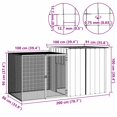 thumbnail image 4 of vidaXL Chicken Cage Grey 200x91x100 cm Galvanised Steel, 4 of 4
