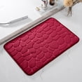 thumbnail image 1 of Iumwxz area rug 1pc Foam Bath Rug Embossed Bathroom Mat Water Absorbent And Washable Bath Rugs Non-Slip Thick Soft And Comfortable Carpet For Show mat carpet rugs for living room Red polyester, 1 of 4