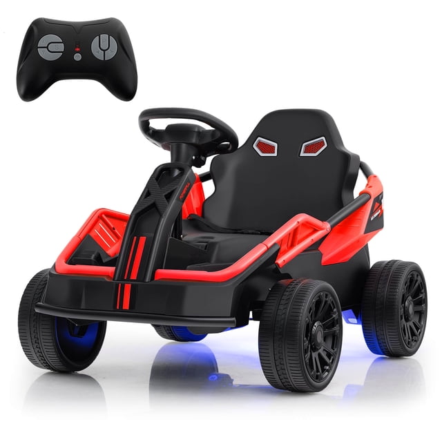 Costway Voiture Électrique pour Grands Enfants 12 V UTV Électrique à Batterie avec Télécommande Rouge