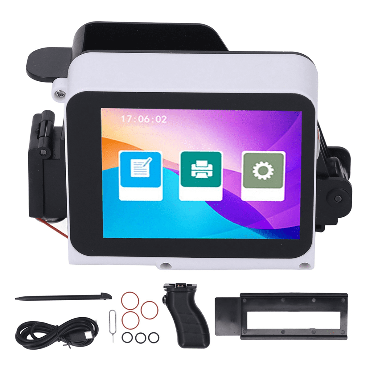 Handheld Inkjet Printer 12.7mm Inkjet Printing Machine for Barcode Date Label Batch Number Support Multi Languages,1 * Inkjet Printer Kit