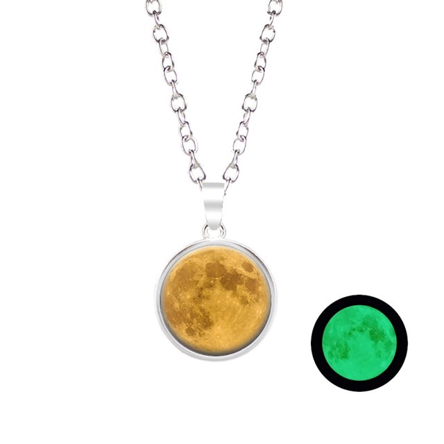 Collier Pendentif Femme Lune Lumineuse Collier de Charme Décoratif Collier de Bijoux