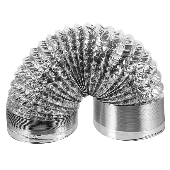 Minkissy 7 Inch Flexible Dryer Vent Exhaust Duct Hose Aluminum Non Insulated Ducting for HVAC Heating Systems