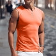 thumbnail image 2 of Ramiter Débardeur de Compression pour Hommes T-Shirt de Mode pour Hommes T-Shirt en Coton Tee-Shirts Débardeur Sans Manches Orange,m, 2 of 5