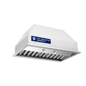 Hauslane Pro-Style 30 de pouce IN-R200 Hotte de la gamme convertible intégrée 18.5” C'est profond. 120V Bas bruit contemporain poignées pleine grandeur professionnel-grade Baffle filtres LED Acier inoxydable