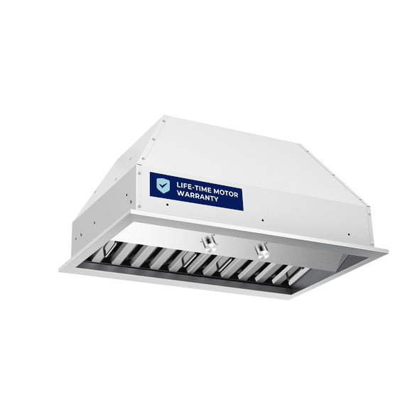 Hauslane Pro-Style 30 inch IN-R200 Built-in Convertible Range Hood 18.5” Deep 120V Low Noise Contemporary Full-Size Handles Professional-Grade Baffle Filters LED Stainless Steel