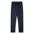 thumbnail image 1 of WRKEKC Casual Pants for Men Spring Fall Fashion Solid Color Drawstring Elastic Waist Long Pants for Daily Casual Outings Lounge　Wear, 1 of 9