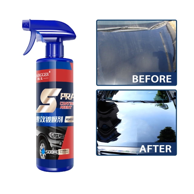 Fast Acting Liquid Ceramic Coating Spray Quick Application Auto Top Coat Wax Protector 500Ml White Free Size Plastic White #S787q