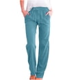 thumbnail image 1 of DPTALR Pantalon Décontracté pour Femmes, Couleur Unie, Élastique, Coupe Ample, Jambe Droite et Grand, 1 of 6