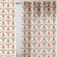 thumbnail image 2 of Vargottam Tulip Flower Print Extra Long Sheer Curtains for Double Height Windows & Doors - Set of 2 Panels, 108", Grommet Top, Light Filtering Printed Georgette Drapes, 2 of 9